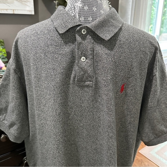 Polo Ralph Lauren Classic Fit Heather Gray Piqué Polo XXL Classic Americana - Picture 3 of 12
